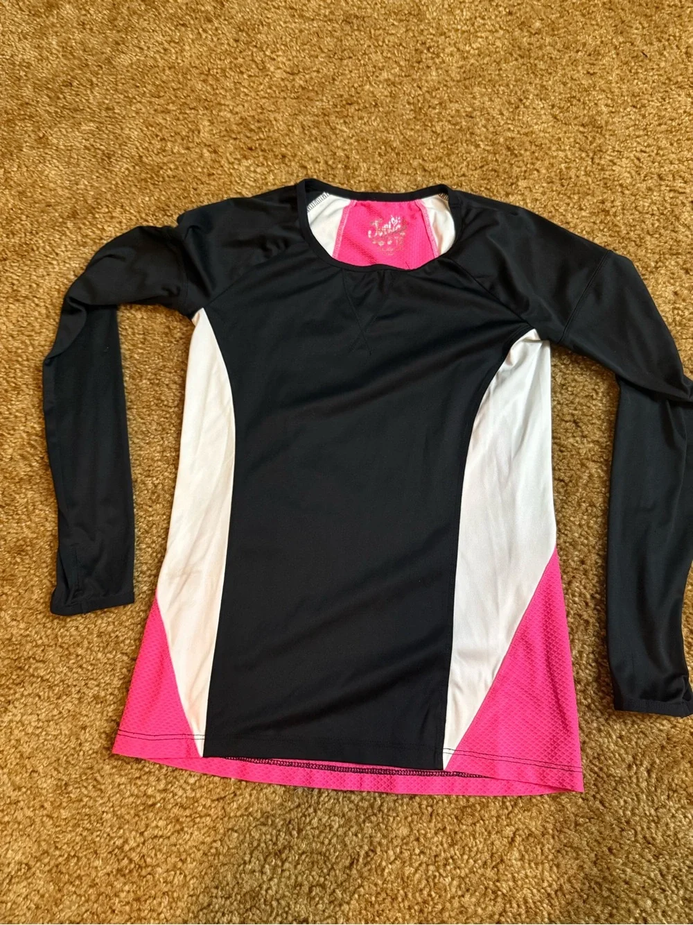 Justice black and pink long sleeve shirt